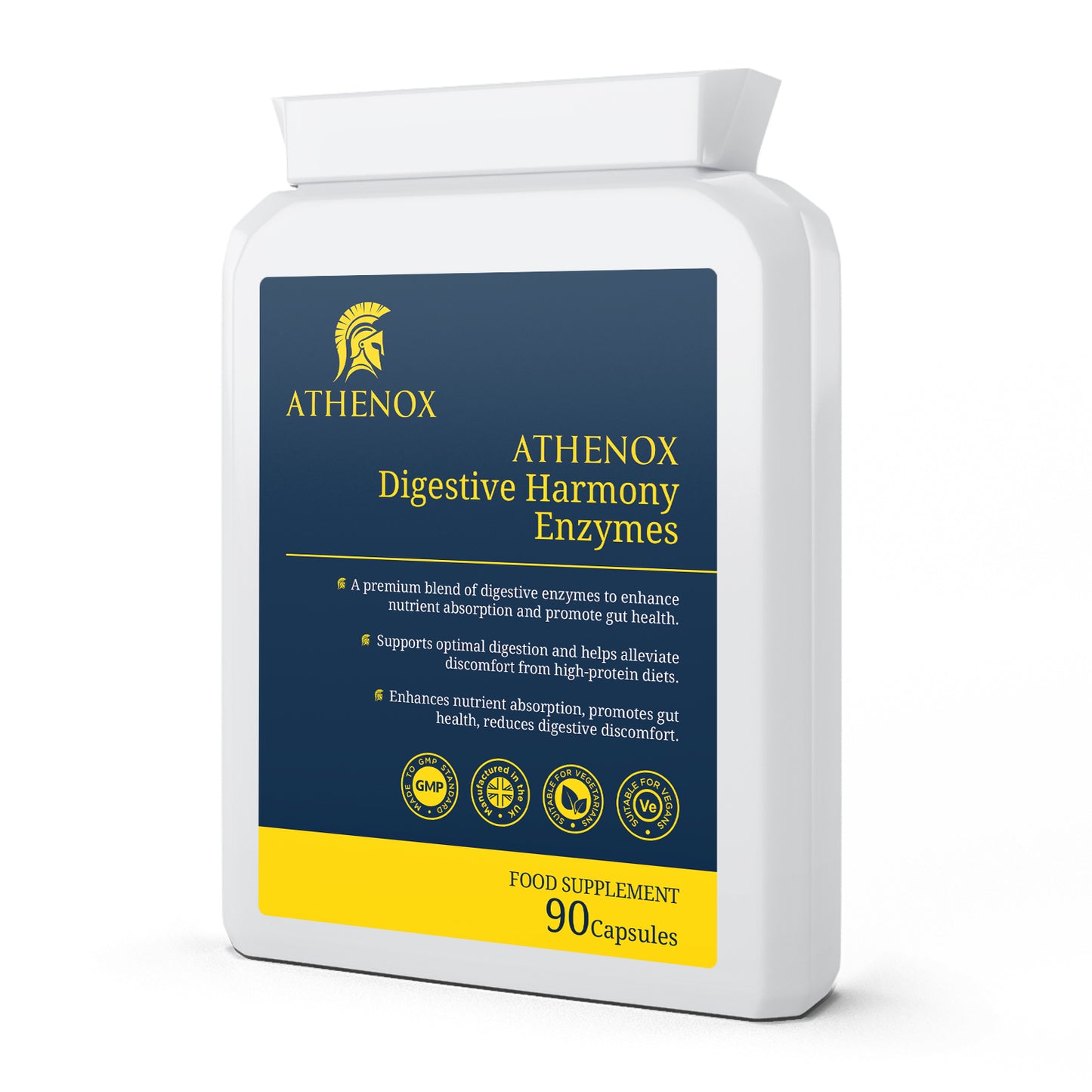 ATHENOX Digestive Harmony Enzymes | Advanced Enzyme Complex for Optimal Gut Health | 90 Capsules