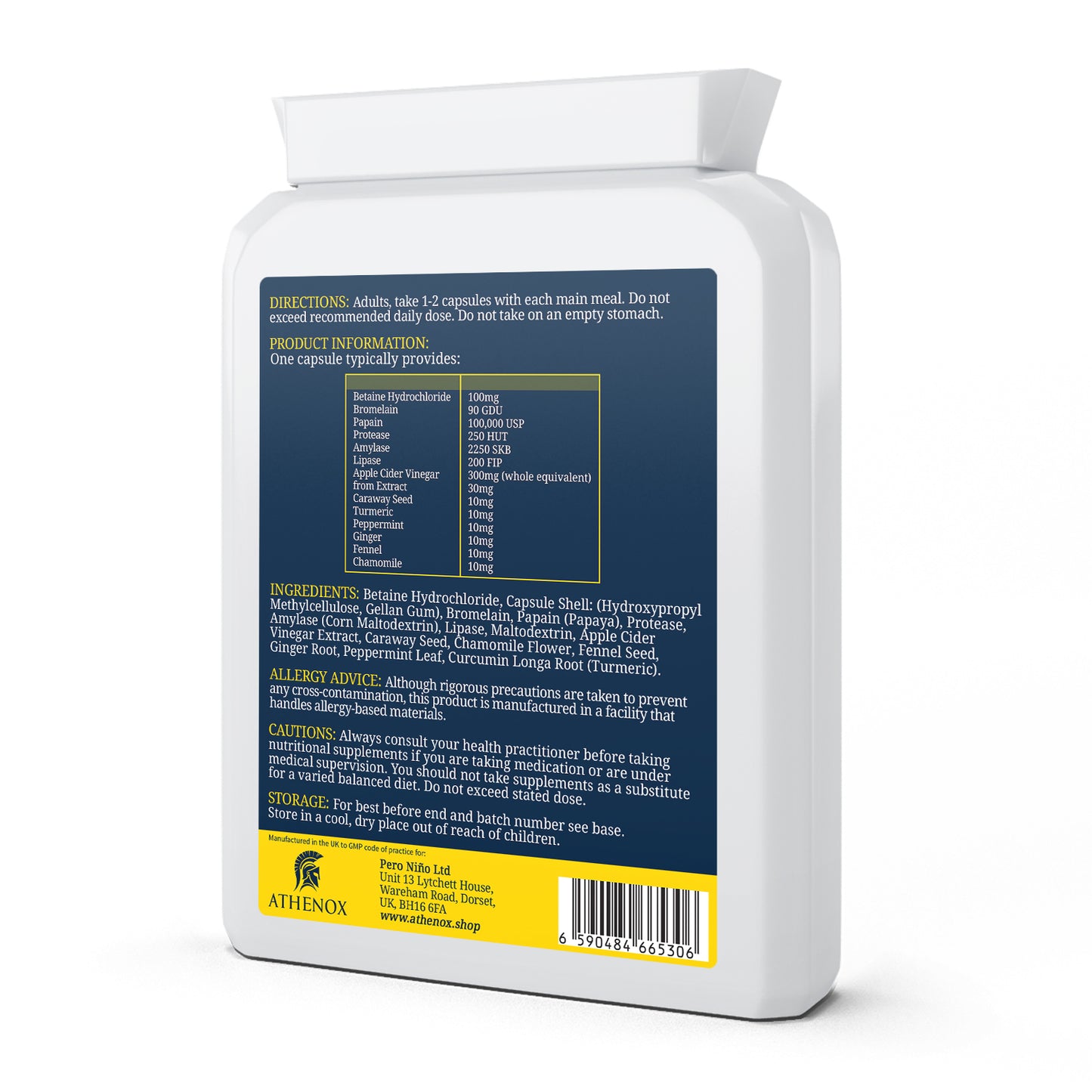 ATHENOX Digestive Harmony Enzymes | Advanced Enzyme Complex for Optimal Gut Health | 90 Capsules