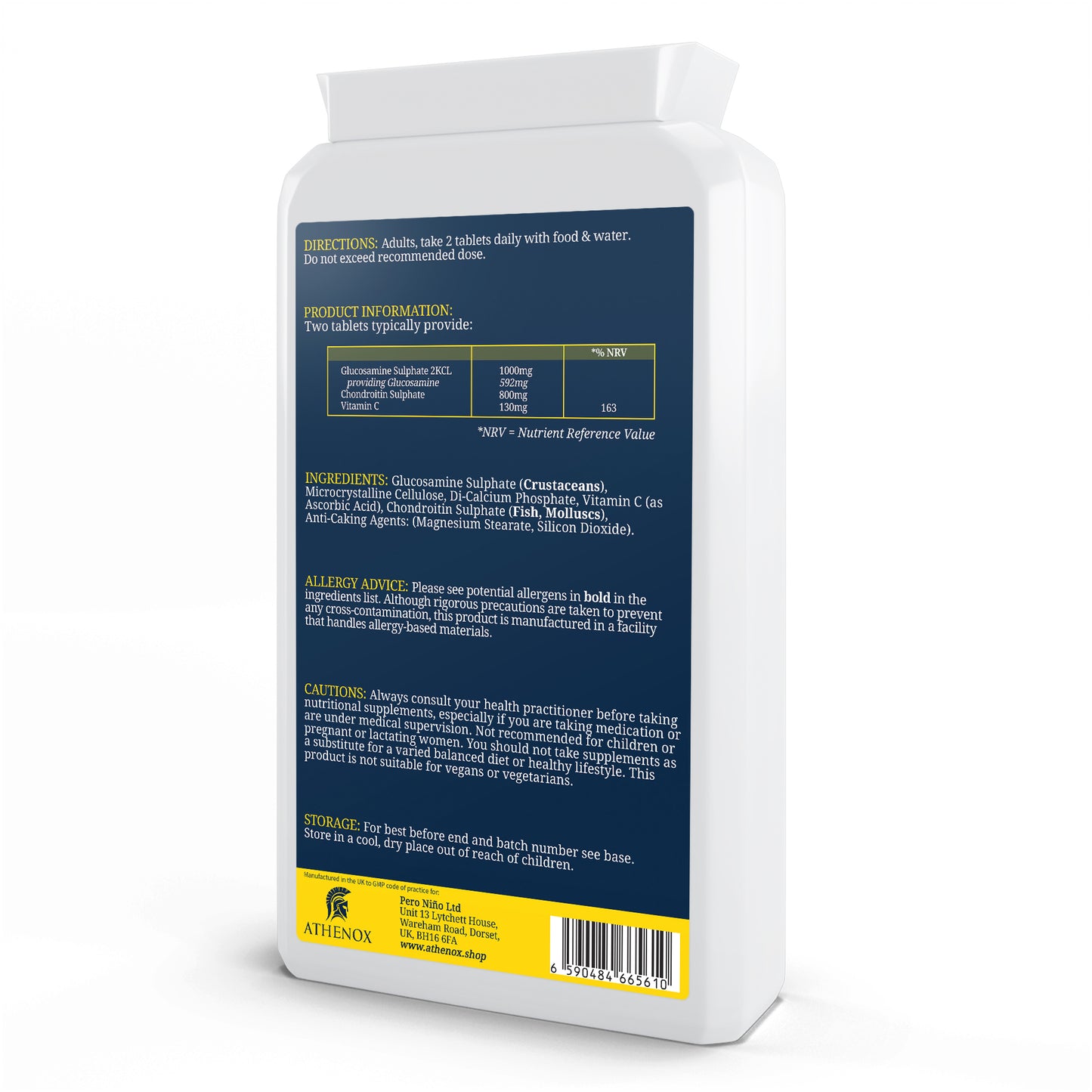 ATHENOX Joint Flex Glucosamine Complex | Advanced Joint Support with Vitamin C | 180 Tablets