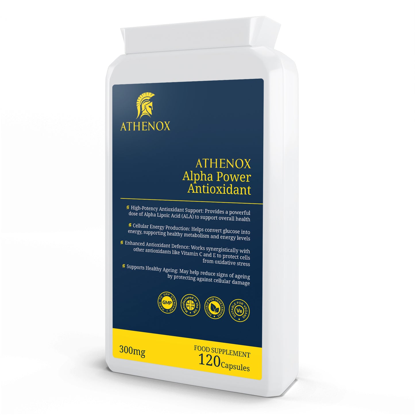 ATHENOX Alpha Power Antioxidant | 300mg Alpha Lipoic Acid | Advanced Antioxidant Support | 120 Capsules