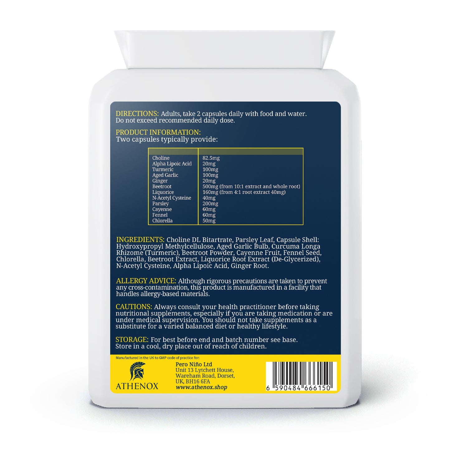 ATHENOX Liver Detox Choline Complex | Advanced Liver Support | 60 Capsules