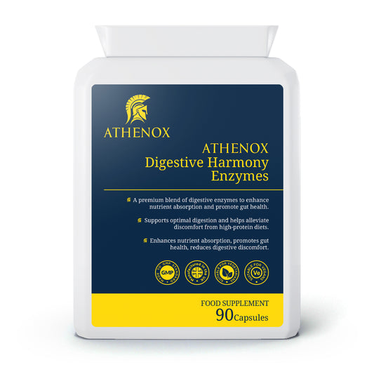 ATHENOX Digestive Harmony Enzymes | Advanced Enzyme Complex for Optimal Gut Health | 90 Capsules