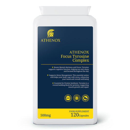 ATHENOX Focus Tyrosine Complex | Enhanced Cognitive & Mood Support | 500mg | 120 Capsules