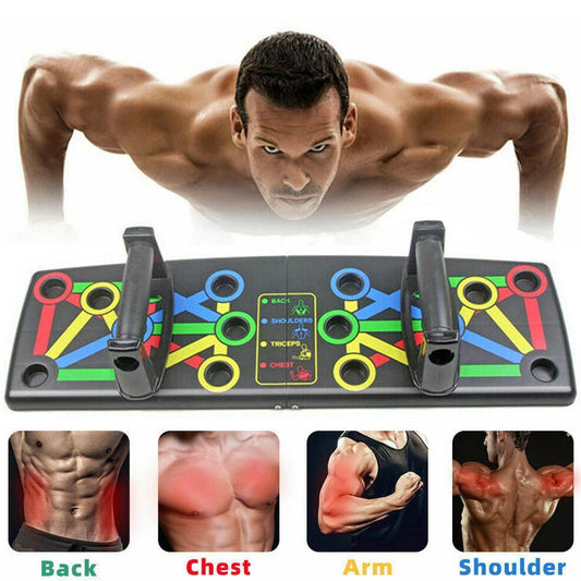 ATHENOX Foldable 14-in-1 Push-Up Board with Color-Coded Positions for Muscle Exercise
